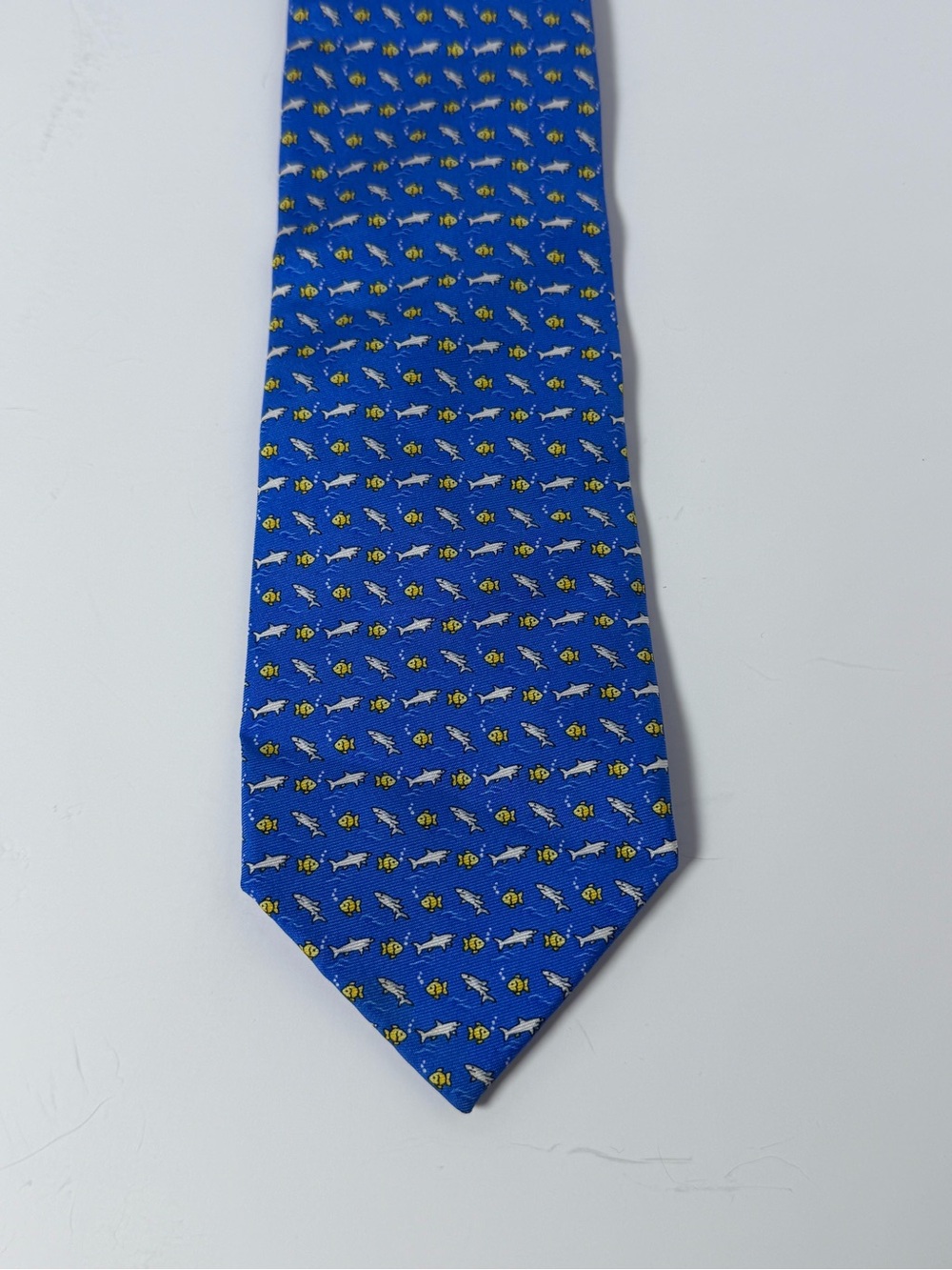 Tommy Hilfiger Fish & Shark Print Silk Tie